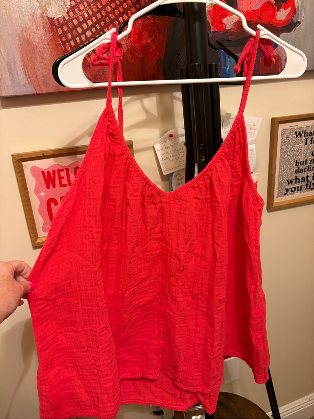 Old navy L Women’s Red Tie-Strap V-Neck Tank Top